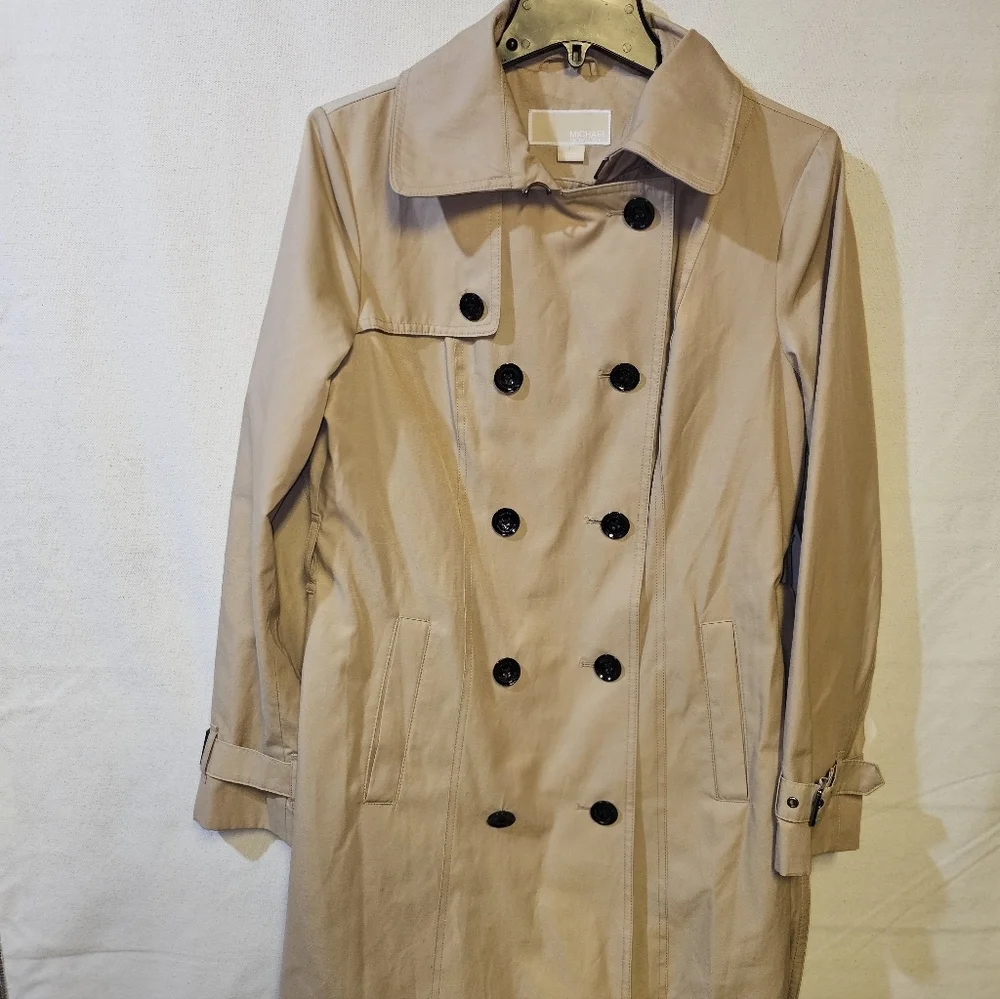Michael Kors Womens Tan Double-Breasted‎ Trench Coat